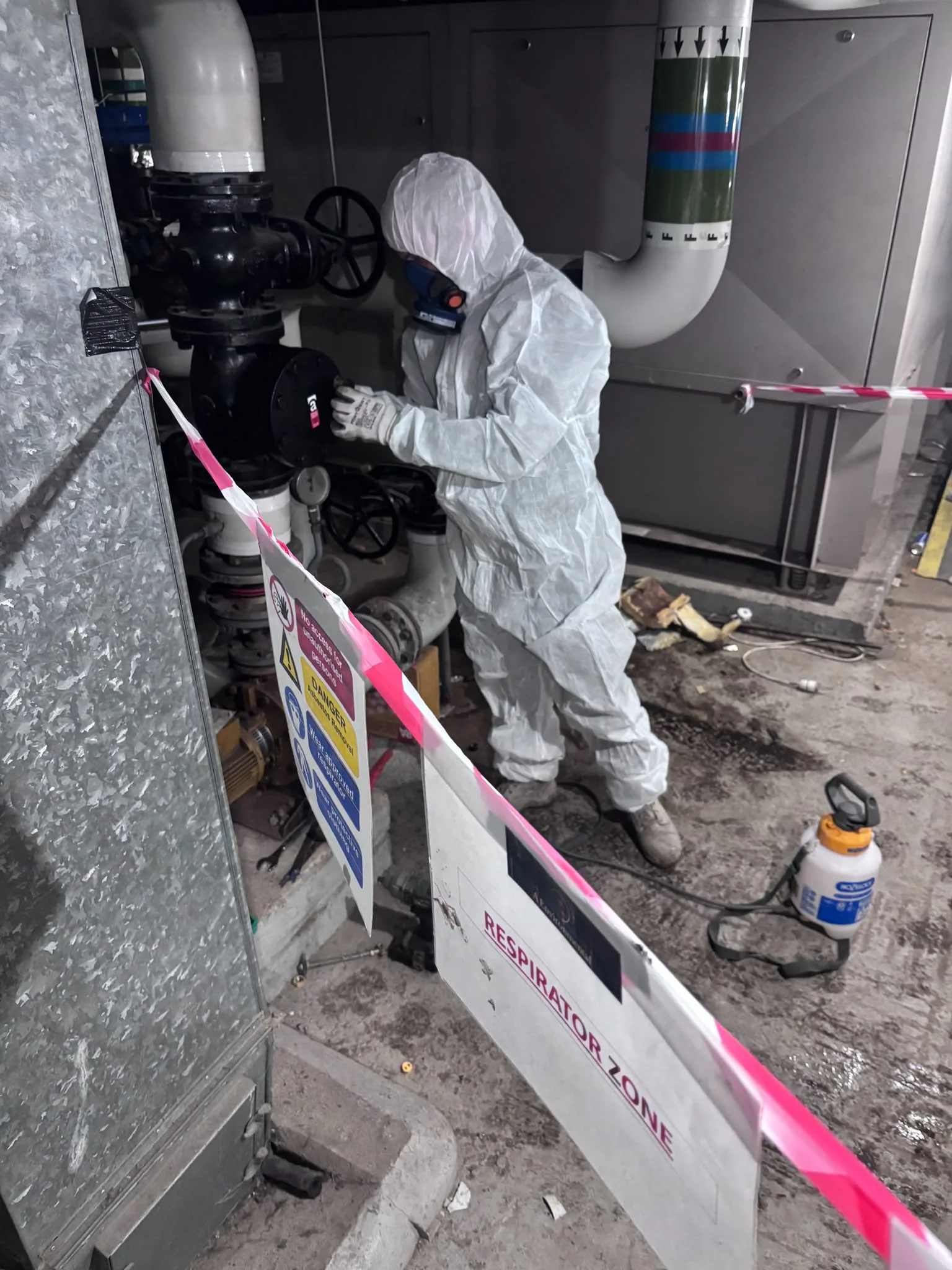 Asbestos artex removal from concrete soffit in Bayswater